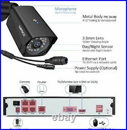 1080P HD PoE CCTV Security Camera System with 1TB Hard Drive Audio