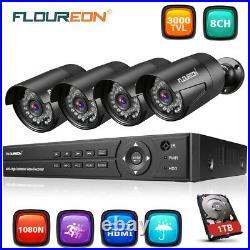 1TB HDD 8CH 1080N AHD DVR + 4 x 3000TVL Camera CCTV Outdoor Security System Kits
