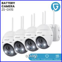 2K Wireless Security Camera Outdoor Battery CCTV System Home PTZ Wifi Camera, UK