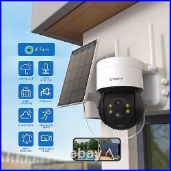 2PCS Solar/Battery Wireless Security Camera System WiFi Outdoor Home CCTV PTZ