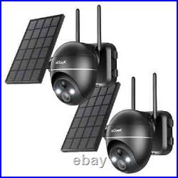 2PCS ieGeek Outdoor 5MP Solar Security Camera Home Wireless WiFi Battery CCTV UK