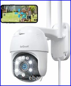 2PCS ieGeek Outdoor Auto Tracking Security Camera 360° Wireless WiFi CCTV System