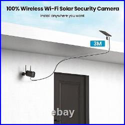 2PCS ieGeek Solar Battery Powered Security Camera WiFi Wireless Home CCTV System