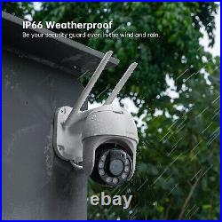2Pack 360° PTZ Security Camera Outdoor 4X Zoom Wireless WiFi CCTV Systems GB