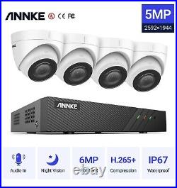 2TB ANNKE 5MP POE CCTV System Night Vision Outdoor IP Camera 8CH 6MP Video NVR