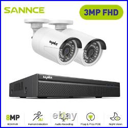 3MP SANNCE CCTV System Audio In POE IP Camera 8CH 8MP NVR AI Human Detection Kit