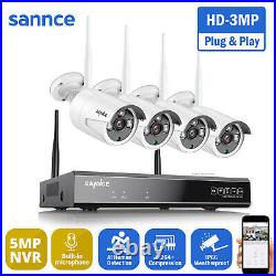 3MP SANNCE Wireless 8CH 2K NVR CCTV HD IP Camera Wifi Home Security System Kit