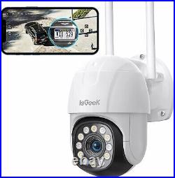 3PCS ieGeek 360° Auto Tracking PTZ Security Camera Outdoor 1080P WiFi CCTV Cam