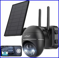 3Pack Outdoor Solar Security Camera 2K Home Battery Powered PTZ WiFi CCTV Camera
