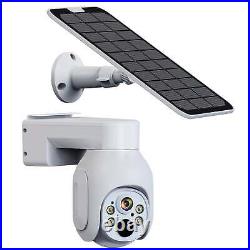 4G LTE Solar Powered Security Camera Outdoor PTZ Wireless 3MP Color Night Vision