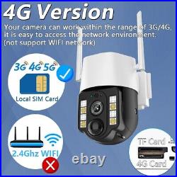 4G Sim Card 2MP Solar Power IP CCTV PTZ Camera Cam Infrared Motion SD Card Zoom