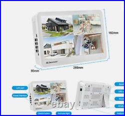 4K 8MP HD PoE 12in Monitor 8CH NVR IP Security Camera Cam Video Recorder System