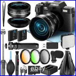 4K Digital Camera 48MP 16X 3-Color Filter with Microphone Wide-Angle&Macro Lens