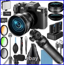 4K Digital Camera 48MP with Microphone 3-Color Filter Wide-Angle&Macro Lens