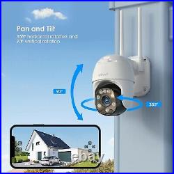4PCS Outdoor 360° Auto Tracking Security Camera Home WiFi Wired CCTV System UK