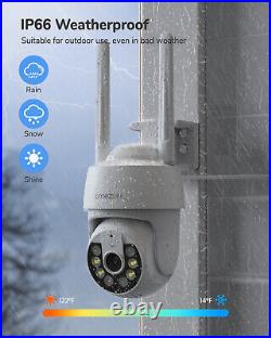 4PCS TMEZON 3MP Wireless Security Camera WiFi Outdoor Home 360° PTZ Night View