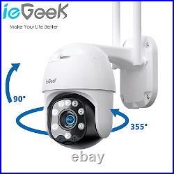 4PCS ieGeek 360° Security Camera Outdoor Color Night Vision, Auto Tracking CCTV
