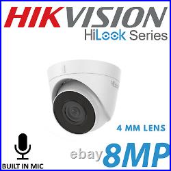 4k Hikvision Ip Poe 8mp 4 MM Hilook Camera Cctv Built In MIC Turret Night Vision
