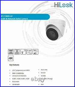 4k Hikvision Ip Poe 8mp Hilook Camera Cctv Built In MIC Turret Night Vision