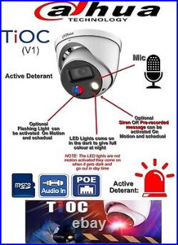 5MP Dahua IPC-HDW3549HP-AS-PV WizSense TiOC 24/7 Colour 2way audio CCTV Camera