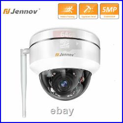 5MP Dome Wireless Security IP Camera 5× Zoom Outdoor CCTV PTZ WiFi 64GB IR Cam