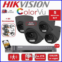 5MP Kit HIKVISION DS-2CE72HFT-F28 ColorVu Night Color 4 Channel 4x Camera WDR UK