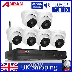 8CH 1080P WIFI Wireless In/Outdoor CCTV Audio Security Camera System 2TB HDD NVR