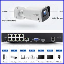 8CH 5MP security camera system POE NVR CCTV IP Camera Home Outdoor Night Vision
