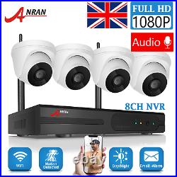 8CH Home Security Camera System Wireless Audio 1080P Outdoor CCTV WiFi Waterproo