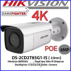 8MP DS-2CD2T85G1-I5 4K 2.8MM IP POE Bullet CCTV CAMERA