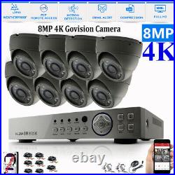 8mp Cctv System 4ch 8ch 4k Ultra Hd Dvr Dome Camera Home Night Vision Kit System