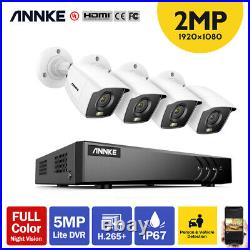ANNKE 1080P CCTV Camera System 8CH DVR Color Night Vision Human /Car Detection