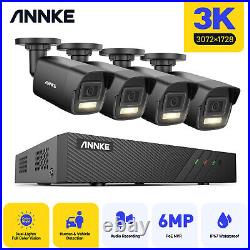 ANNKE 3K 5MP Colorvu CCTV System 8CH 6MP POE IP NVR Audio In Security Camera Kit