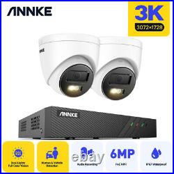 ANNKE 3K CCTV System Audio In IP Camera 8CH H. 265+ 6MP POE NVR Outdoor Security