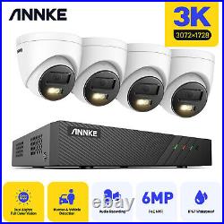 ANNKE 3K Color CCTV System 8CH 6MP POE 5IN1 IP NVR Audio In Home Security Camera