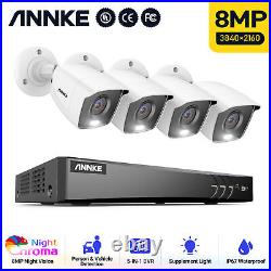 ANNKE 4K HD Color CCTV Camera System 8MP H. 265+ DVR Human /Vehicle Detection Kit