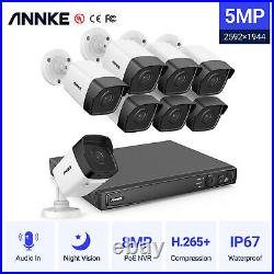 ANNKE 5MP CCTV Camera System POE Home Security Kit 8CH Video 8MP NVR Outdoor Kit
