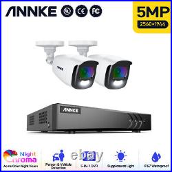 ANNKE 5MP CCTV System 8CH H. 265+ DVR Color Night Vision Camera Security Kit IP67