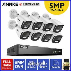 ANNKE 5MP Color Camera System 8CH 4K Video 8MP DVR IP67 Home Security System Kit