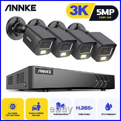 ANNKE 5MP Color Night Vision CCTV Camera System Audio Mic 8CH DVR Home Security