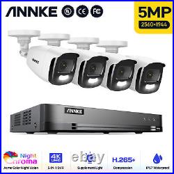 ANNKE 5MP Full Color CCTV System 8CH 4K DVR AI Human Detection Security Camera
