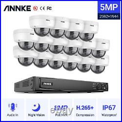 ANNKE 5MP POE CCTV Security System 16CH 4K Video NVR Outdoor Camera Audio In Kit