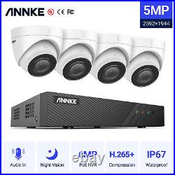 ANNKE 5MP POE CCTV System 100ft Night Vision Outdoor IP Camera 8CH 6MP Video NVR