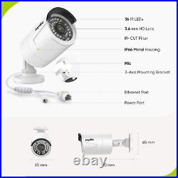 ANNKE 5MP POE CCTV System IP Camera 8CH 8MP Video NVR Audio In Motion Detection