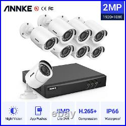 ANNKE 8CH 1080P CCTV System Security Camera 5MP Lite H. 265+ DVR Night Vision Kit