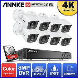 ANNKE 8CH 4K Video DVR Color 8MP CCTV Camera Night Vision Home Security System