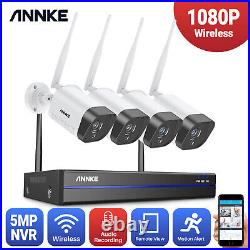 ANNKE WLAN Wireless 4CH NVR 1080p CCTV IP Audio Camera Wifi Security System 1TB