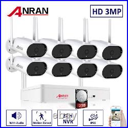 ANRAN 3MP Security Camera WiFi System CCTV Outdoor Home Wireless 2TB HDD IP67