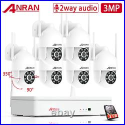 ANRAN CCTV CAMERA HOME SECURITY SYSTEM WIRELESS OUTDOOR PTZ 2K 1TB 2way Audio HD