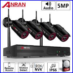 ANRAN CCTV Camera Security System Home Outdoor WiFi 5MP 1TB Hard Drive Audio IR